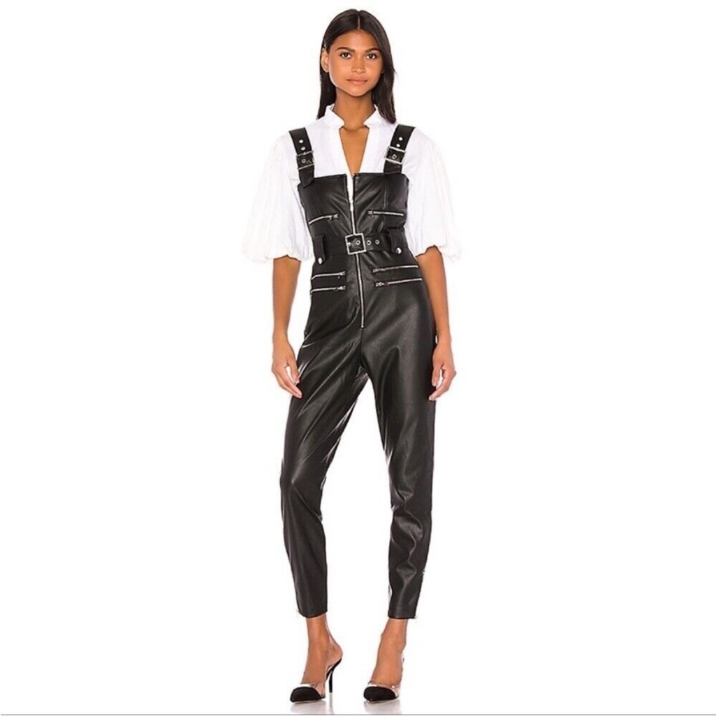 Nwot - Never Worn Size Small Black Moto Weworewhat Overalls Jumpsuit
